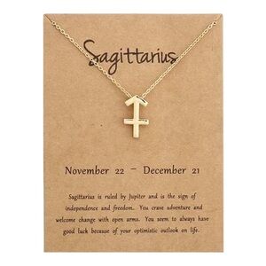 SAGITTARIUS Zodiac Symbol Gold Necklace